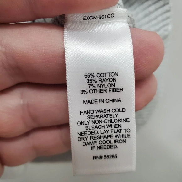 Express Women's Light Gray Large Fold Over Tunnel Neck 3/4 Sleeve Sweater XS - Picture 5 of 7